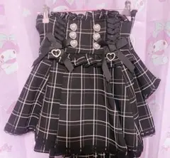 LIZLISA リズリサ レースアップサスペンダー付スカパン ブラック