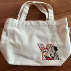 スヌーピー刺繍小型トートバッグ