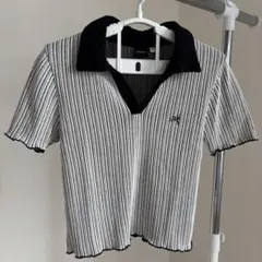 MOUSSY ストライプ 半袖ポロシャツのサムネイル