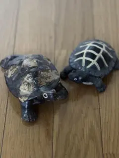 カメの置物 2個セット