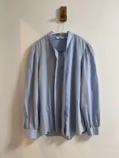 UNIQLO レーヨンボウタイブラウス　ブルー　Mサイズ　2024年製