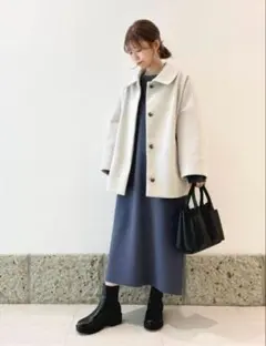 新品◆DOORS◆ウールライクコクーンコート《L.GRAY》アーバンリサーチ