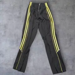 【新品タグ付】3ライン風 ジャージパンツ ブラック×イエロー S スポーツ