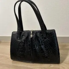 美品】RODANIA カイマンクロコ ハンドバッグ 黒 ターンロック - メルカリ