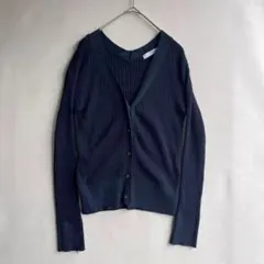 美品　ティアンエクート レディース　カーディガン　ラメ　ネイビー　上品