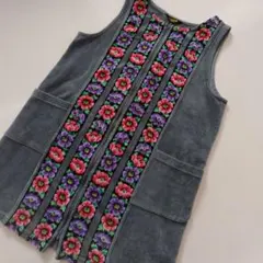 FEILERのベスト☆エプロン☆花柄☆グレー