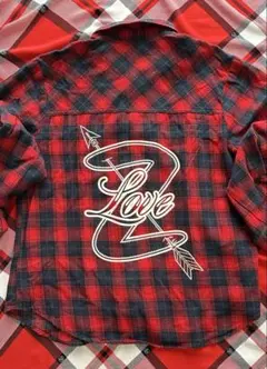 ZUMBA 赤と黒のチェックフランネルシャツ