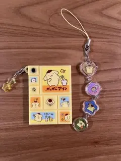 ポムポムプリン タイルシール風ミニミラー　おはじきシール風アクセサリー