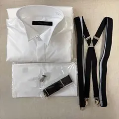 メンズ　新郎　フォーマルシャツ　小物5点セット