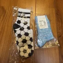 サッカーボール柄キッズ靴下2足セット