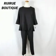 極美品 サイドプリーツパールトップス＆パンツスーツ2点セットアップ 卒業入学