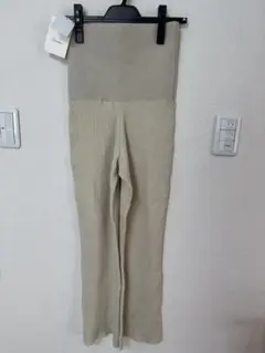 マタニティ リブ編みパンツ M