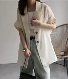 ボンジュールサガン シアーテーラードサマージャケット ハーフスリーブジャケットのサムネイル
