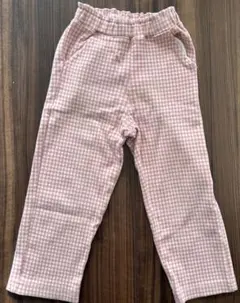 ビケットクラブ　100cm ピンク ギンガムチェック　ロングパンツ　厚手
