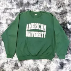 フルーツオブザルーム カレッジプリント スウェット 前V グリーン XL
