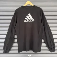 adidas ブラック 長袖Tシャツ バックプリント L