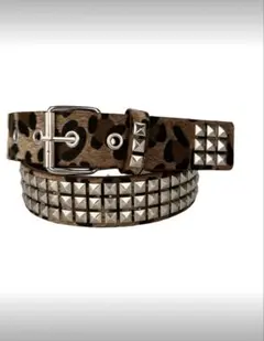 スタッズベルト　ヒョウ柄　レオパード　y2k