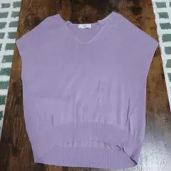 SLOBE IENA Vネックニット パープルのサムネイル