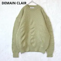 DEMAIN CLAIR／ニット L 長袖 ゆったり ウール100% グリーン