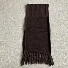 【美品】marie claire ダークブラウン 茶色 マフラー