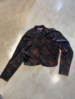 Zara 花柄ショート丈シャツ　ボレロ　チャイナ風