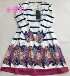 新品未使用　チェリーアン　ボーダー花柄ワンピース長袖　チェスティがお好きな方にも