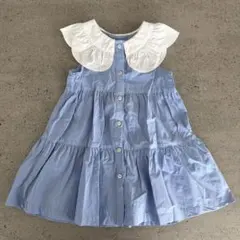 【美品】 ZARA フリル襟付きノースリーブワンピース 98cm