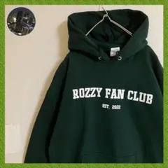 ROZZYビッグロゴ オールドデザイン 袖太フーディー パーカー 雰囲気古着 緑のサムネイル