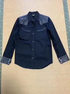 WEST RIDE レザー切替 ウエスタンシャツ ブラック Sのサムネイル