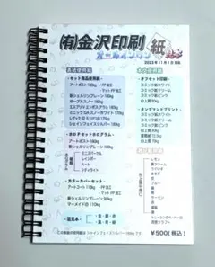同人誌 印刷会社 金沢印刷 オールインワン紙見本のサムネイル