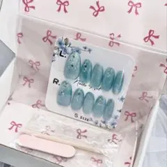 現品 シンデレラブルー ネイルチップ S 青 水色 推し活 マグネット