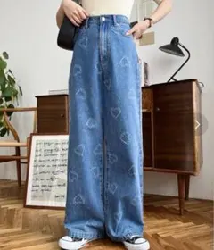ハート柄デニムパンツのサムネイル