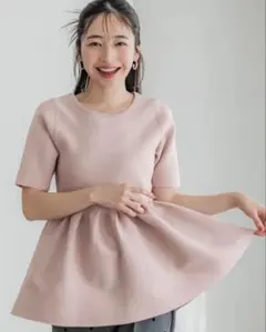 coca スポンディッシュニットペプラムトップス ピンク