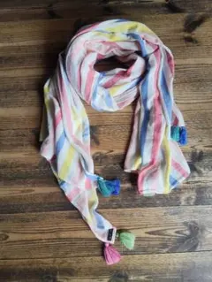 カラフルストライプ大判ストール　スワップミートマーケット　FITH