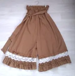 アクシーズファム 2wayガウチョパンツ ワイドパンツ キャメル