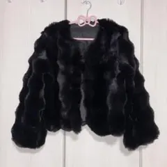 ブラックファーコート ファーアウター レディース スナ系 韓国系