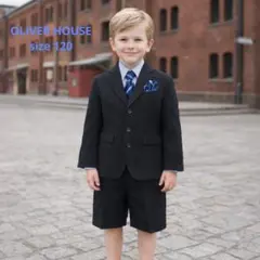 OLIVER HOUSE 黒 ストライプ キッズフォーマル 120 5点set