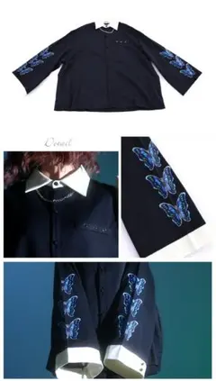 美品favorite iro+iro 箱庭の蝶々　ビッグシルエットブラウスのサムネイル