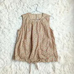 ヒューマンウーマン　リバティ　花柄　ノースリーブ　ブラウス　カットソー　リボン