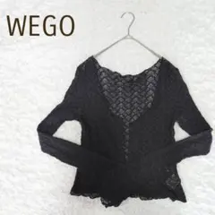 WEGO ウィゴー レース カーディガン ボレロ 羽織り 透け感 ガーリー 黒のサムネイル