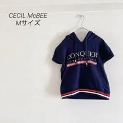 CECIL McBEE CONQUER半袖パーカー ネイビー M 裾リブのサムネイル