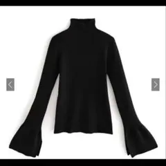 グレイル GRL ハイネックスリットスリーブリブニットトップス[k9221d]