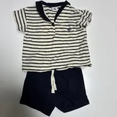 【PETIT BATEAU】ストライプ セットアップ 74cm