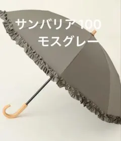 サンバリア100 2段折 フリル / フロスト(グレー, 木曲がり手元