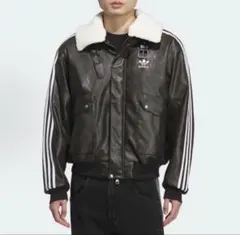 海外限定M Adidas カジュアル レザー ジャケットKF3691
