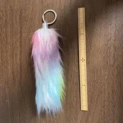 カラフルロングファーキーホルダー
