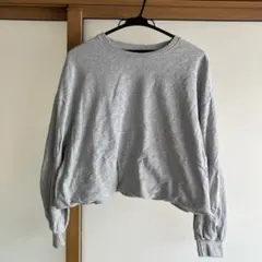 グレー クロップド スウェット トレーナーのサムネイル