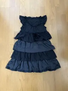 AS KNOW AS PINKY 黒 フリルティアードワンピース