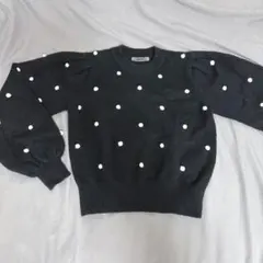 NICE CLAUP ドット柄 長袖ニット