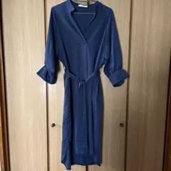 ネイビー 長袖 シャツワンピース fifth